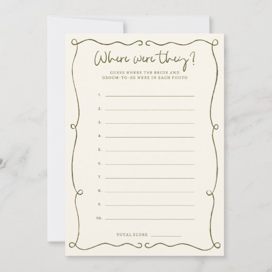 緑の手を引いた彼らはゲームカードだった 招待状 (正面)