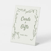 緑の手引きカードお洒落ギフト 台座サイン (正面)