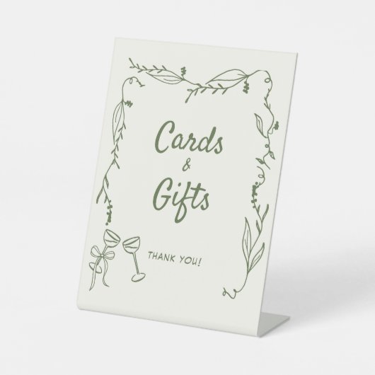 緑の手引きカードお洒落ギフト 台座サイン (正面)