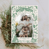 緑の手描きの落書き ボウ アーチ 写真 クリスマス