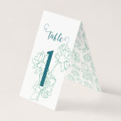 緑の手描き牡丹結婚の花 (裏面)