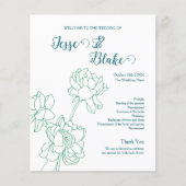 緑の手描き牡丹結婚の花 (正面)