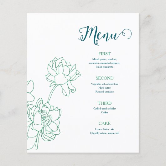 緑の手描き牡丹結婚の花 (正面)