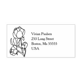 緑の手描き牡丹結婚の花 セルフインキングスタンプ