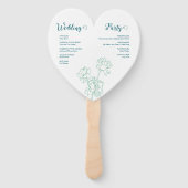 緑の手描き牡丹結婚の花 ハンドファン (裏面)