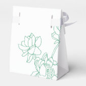 緑の手描き牡丹結婚の花 フェイバーボックス (裏面サイド)