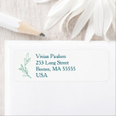 緑の手描き牡丹結婚の花 ラベル (インサイチュ)