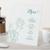 緑の手描き牡丹結婚の花 台座サイン (インサイチュ)