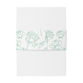 緑の手描き牡丹結婚の花 招待状ベリーバンド (裏面例)