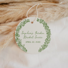 緑の手描き花枠 フェイバータグ