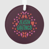 緑の手書きでハートで挨拶 オーナメント (裏面)