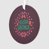 緑の手書きでハートで挨拶 オーナメント (正面)