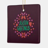 緑の手書きでハートで挨拶 セラミックオーナメント (左)