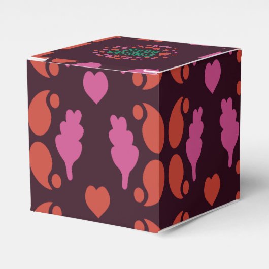 緑の手書きでハートで挨拶 フェイバーボックス (正面サイド)