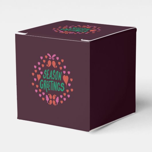 緑の手書きでハートで挨拶 フェイバーボックス (正面サイド)