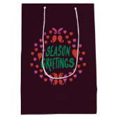 緑の手書きでハートで挨拶 ミディアムペーパーバッグ (裏面)