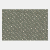 緑の手書きの喜びハートクリスマスラッピング ラッピングペーパーシート (正面)