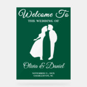 緑の手書きスクリプトクリスマス結婚の歓迎 アクリルサイン (正面)