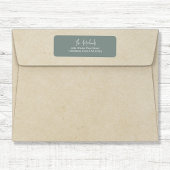 緑の手書きスクリプト差出人住所 ラベル