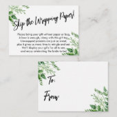 緑の手書きラッピング紙をスキップ！ エンクロージャーカード (正面/裏面)