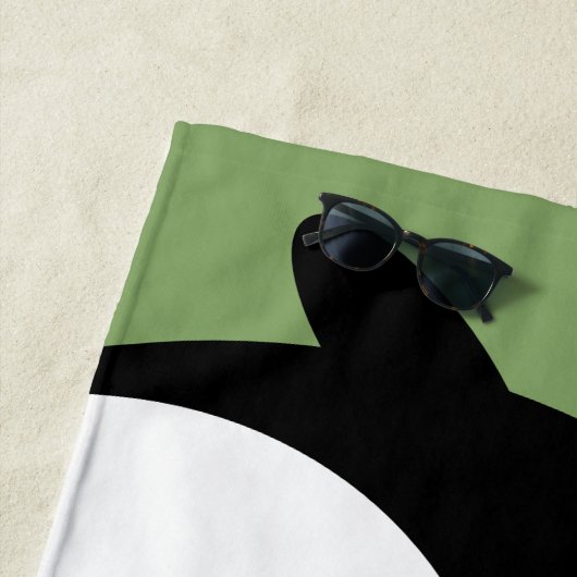 緑の手書き名お洒落の可愛いペンギン ビーチタオル (インサイチュ)