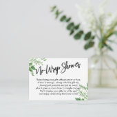 緑の手書き文字の折り返しブライダルシャワー エンクロージャーカード (スタンド正面)