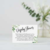 緑の手書き表示ブライダルシャワーギフト エンクロージャーカード (スタンド正面)