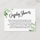 緑の手書き表示ブライダルシャワーギフト エンクロージャーカード (正面)