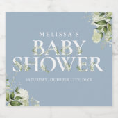 緑の手紙ほこりっぽいブルーボーイベビーシャワー スパークリングワインラベル (シングルラベル)