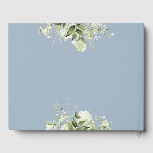 緑の手紙ほこりっぽい青い赤ちゃんシャワー ゲストブック (裏面)