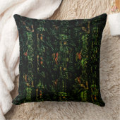 緑の打ちガラスの下のデジタルツリーの樹皮 クッション (ブランケット)