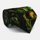 緑の打ちガラスの下のデジタルツリーの樹皮 ネクタイ (ロール)