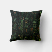 緑の打ちガラスの下の木の樹皮 クッション (裏面)