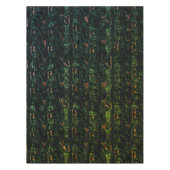 緑の打ちガラスの下の木の樹皮 テーブルクロス (正面)