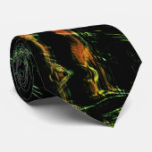 緑の打ちガラスの下の木の樹皮 ネクタイ (ロール)