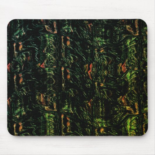 緑の打ちガラスの下の木の樹皮 マウスパッド (正面)