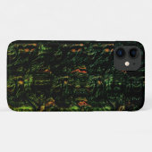緑の打ちガラスの下の木の樹皮 Case-Mate iPhoneケース (裏面(横))