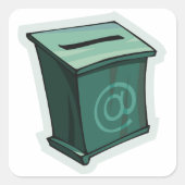 緑の投票ボックス スクエアシール (正面)