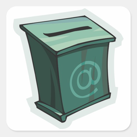 緑の投票ボックス スクエアシール (正面)