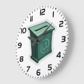 緑の投票ボックス ラージ壁時計 (傾斜)
