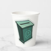 緑の投票ボックス 紙コップ (正面)