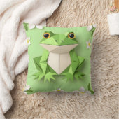 緑の折り紙のカエル クッション (ブランケット)
