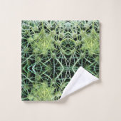 緑の抽象的なサボテンパターンBathタオル バスタオルセット (ウォッシュタオル)