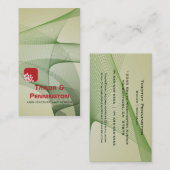 緑の抽象的なリボンの建築の名刺 名刺 (正面/裏面)