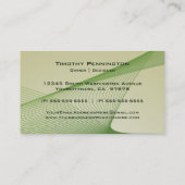 緑の抽象的なリボンの建築の名刺 名刺 (裏面)