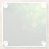 緑の抽象的な技術のデザイン ガラスコースター (裏面)