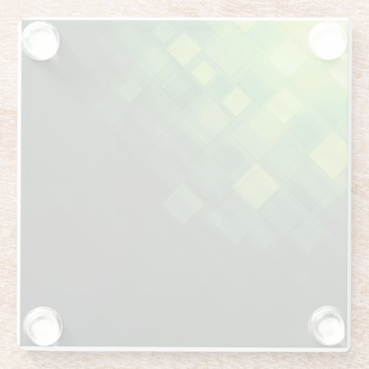 緑の抽象的な技術のデザイン ガラスコースター (裏面)