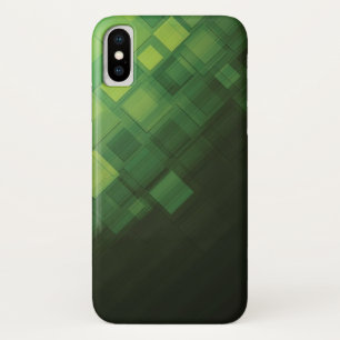 緑の抽象的な技術のデザイン iPhone X ケース