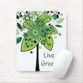 緑の抽象的な木 マウスパッド (マウス)