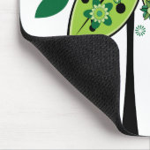 緑の抽象的な木 マウスパッド (コーナー)